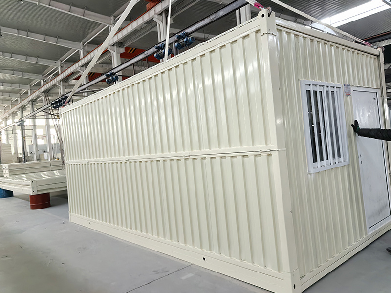 Corrugated wall panel waist folding container house