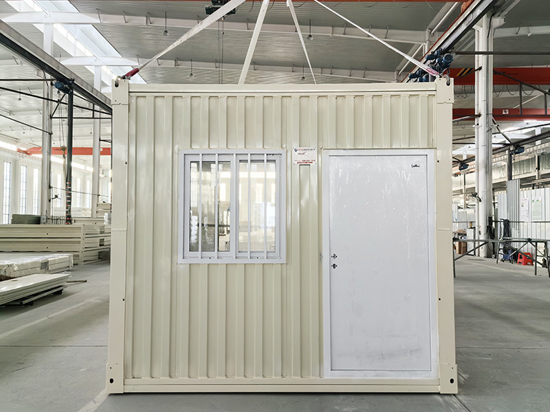 Corrugated wall panel waist folding container house